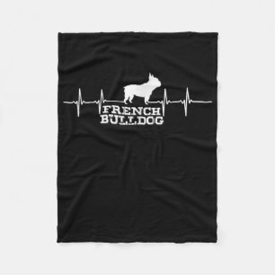 Hundegeschenk   French Bulldog Heart Fleecedecke