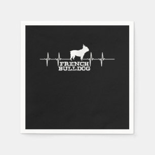 Hundegeschenk French Bulldog Heart Serviette