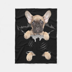 Hundegeschenk French Bulldog Puppy Gift Fleecedecke