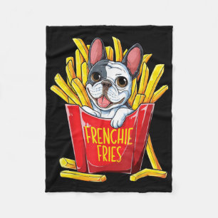 Hundegeschenk Frenchie Fries Fleecedecke