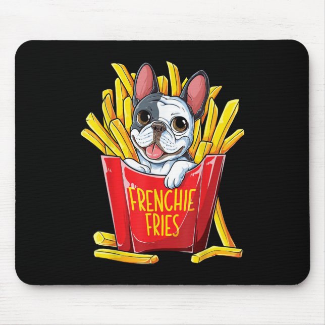 Hundegeschenk | Frenchie Fries Mousepad (Vorne)