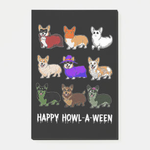 Hundegeschenk Funny Corgi Hund Halloween Post-it Klebezettel