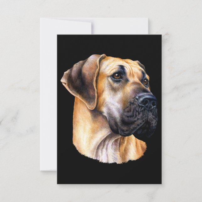 Hundegeschenk| Great Dane Face Portrait Cooles Ges Dankeskarte (Vorderseite)