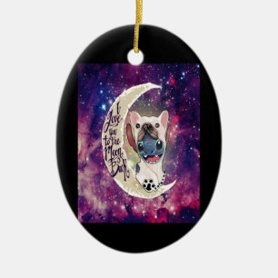 Hundegeschenk   Ich Liebe dich zum Mond und zurück Keramik Ornament