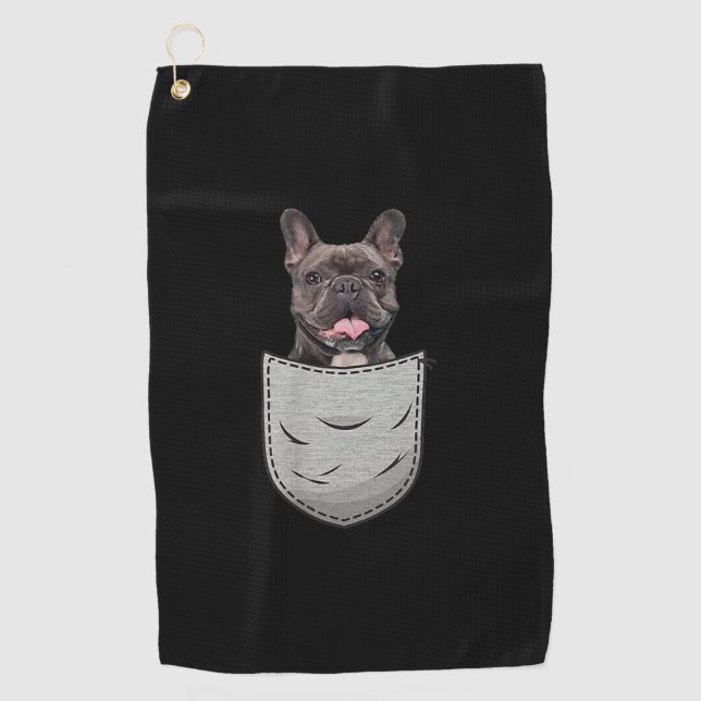 Hundegeschenk| Niedliche französische Bulldog - Hu Golfhandtuch (Vorderseite)