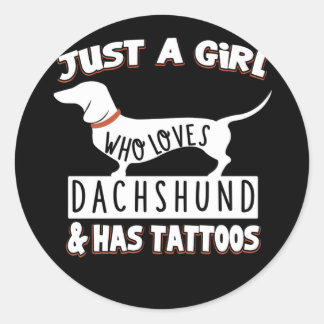 Hundegeschenk | Nur ein Mädchen, das Dackel Lieben Runder Aufkleber