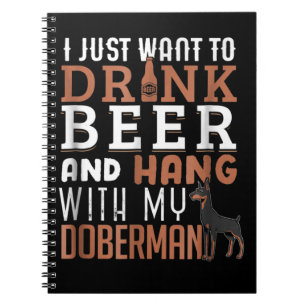 Hundegeschenk Trinken Sie Bier und halten Sie mi Notizblock