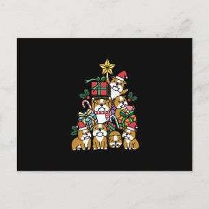 Hundegeschenk   Weihnachtsbaum English Bulldog Hun Feiertagspostkarte