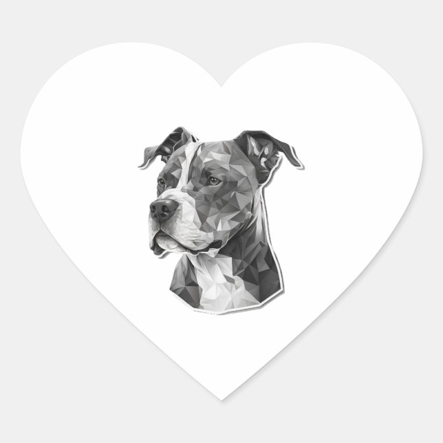 Hundegesicht Herz-Aufkleber (Vorderseite)