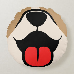 Hundegesicht Rundes Kissen