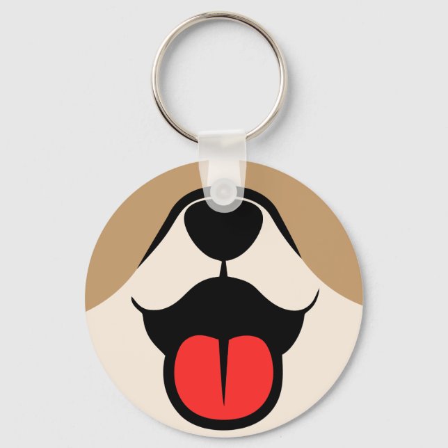 Hundegesicht Schlüsselanhänger (Vorderseite)