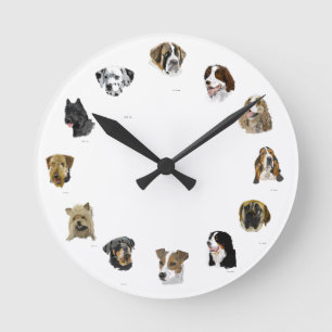 Hundegesichtsuhr Runde Wanduhr