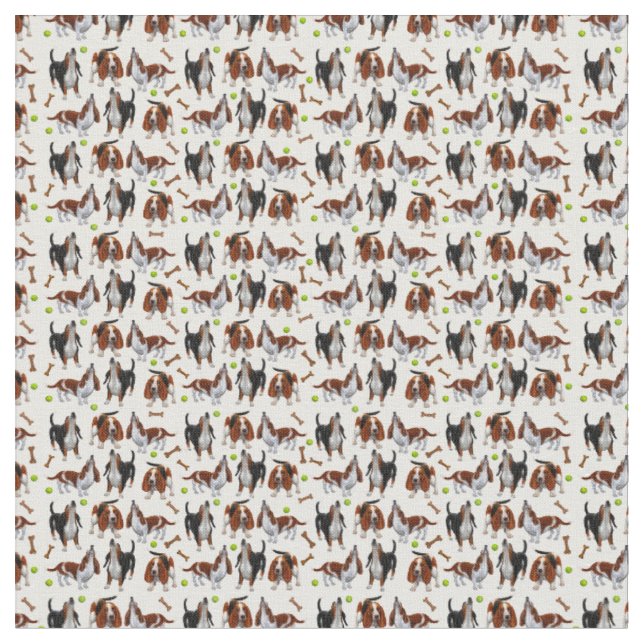 Hundegewebe HeulensBasset Hound Stoff (Nahaufnahme)
