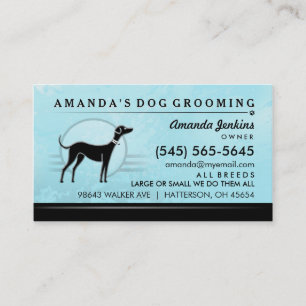 Hundegroomer-glänzende blaue u. schwarze terminkarte