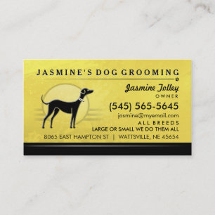 Hundegroomer-goldene gelbe u. schwarze terminkarte