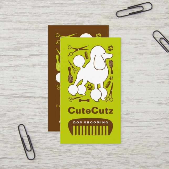 Hundegroomer-Visitenkarte Visitenkarte (Vorderseite/Rückseite Beispiel)