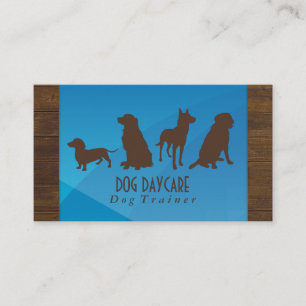 Hundegruppe   Blue Geometric Wood Trim Visitenkarte