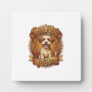 Hundehaar ist glänzendes flauschiges goldenes Band Fotoplatte
