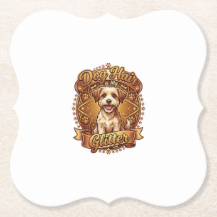 Hundehaar ist glänzendes flauschiges goldenes Band Untersetzer