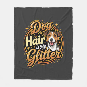 Hundehaar ist mein Glitter Hunde Liebhaber Fleecedecke