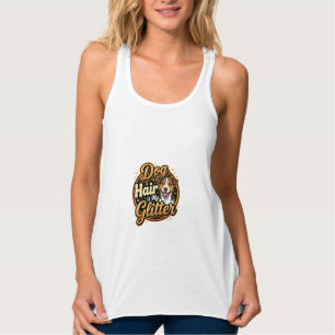 Hundehaar ist mein Glitter Hunde Liebhaber Tank Top