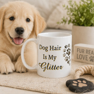 Hundehaar ist mein Glitzer Herzkranz Kaffeetasse