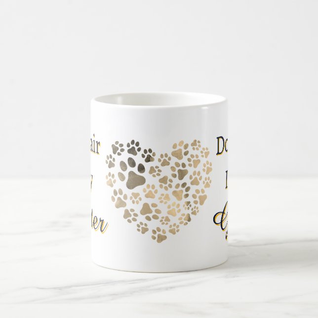 Hundehaar ist mein Glitzer Herzkranz Kaffeetasse (Mittel)