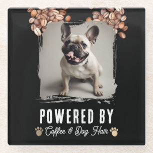 Hundehaare und Kaffee Lustiges Haustierfoto Glasuntersetzer