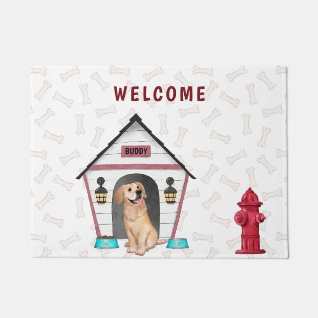 Hundehaus & Golden Retriever Fußmatte (Vorderseite)