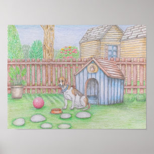 Hundehaus im Garten Poster
