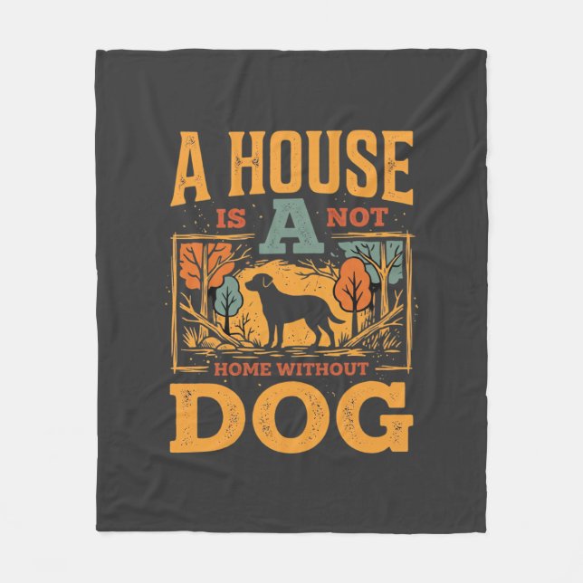 Hundeheim Vintage-Haus Fleecedecke (Vorderseite)