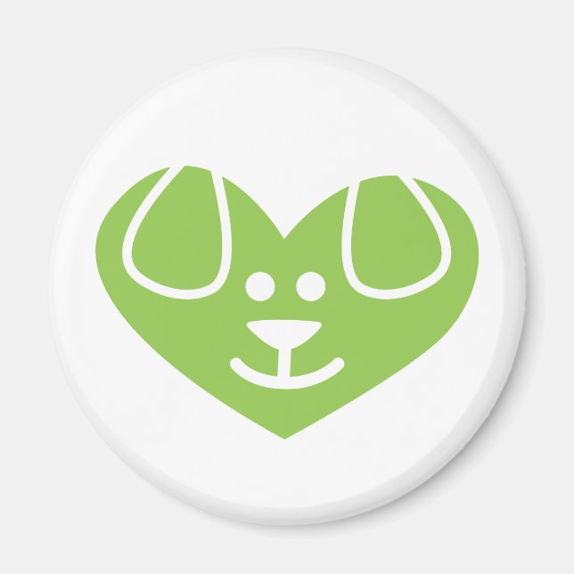 Hundeherz grüner Magnet (Vorne)