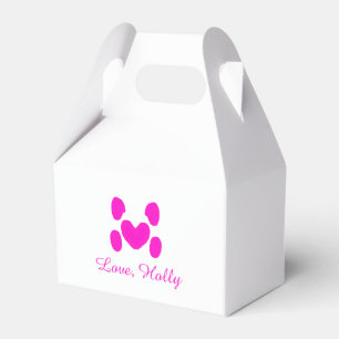 Hundeherz Pfote rosa Haustier Name Text Tier Katze Geschenkschachtel