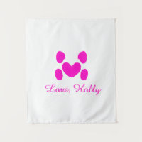 Hundeherz Pfote rosa Haustier Name Text Tier Katze