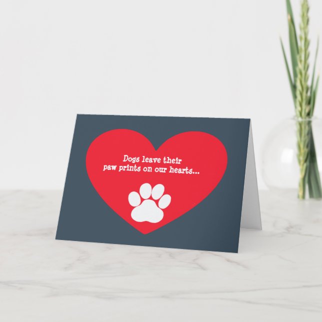 Hundeherz und Pawprint Sympathiekarte Karte (Vorderseite)