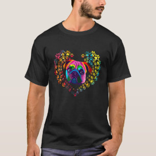 Hundeherzschlag Liebe Mops Frauen Mädchen Hund 2 T-Shirt