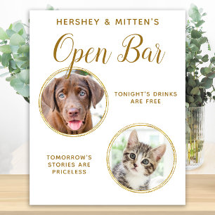 Hundehochzeit Offene Bar Foto Elegant Gold Getränk Poster