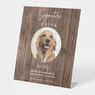 Hundehochzeit Signature-Drinks Cocktailbar Pfotenb Sockelschild