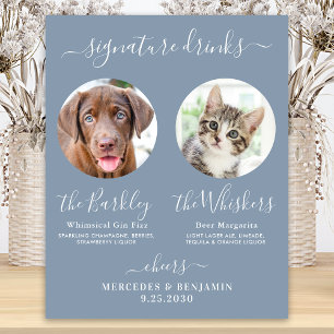 Hundehochzeit Signature-Drinks Foto Dusty Blue Poster
