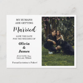 Hundehochzeitkarte Save the Date für Foto Postkarte