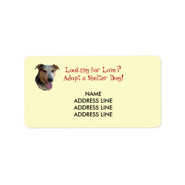 Hundehund Adoption - Western Rücksendeadresse Adressaufkleber (Vorne)