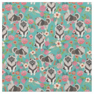 Hundehund Vintag floral türkis Stoff