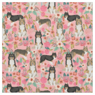 Hundehund Vintage Blumen rosa Stoff
