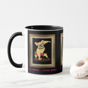 Hundehund zerschmettert Dogecoin Tasse