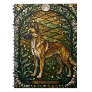 Hundehütte-Dämmerung-Illumina-Buntglas Notizblock
