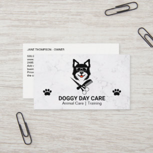 Hundekamm Schere   Tierpflegesalon Visitenkarte