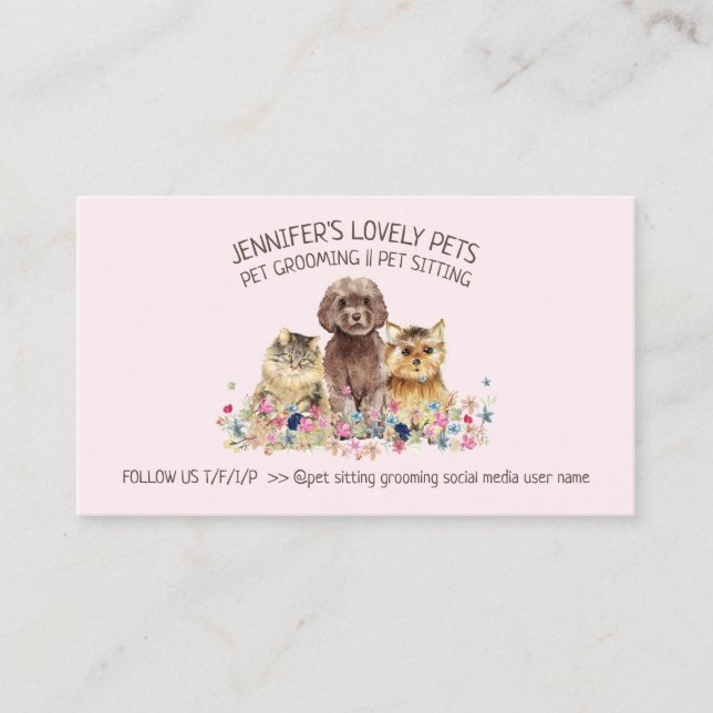 Hundekatze Grooming Petsitter Store Visitenkarte (Vorderseite)