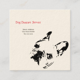 Hundekindertagesstätten-Service Quadratische Visitenkarte