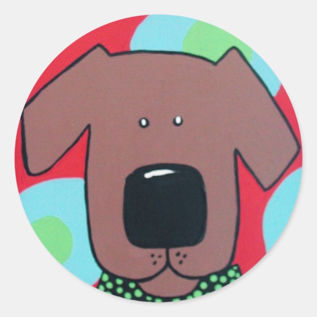 Hundekleber Runder Aufkleber (Vorderseite)