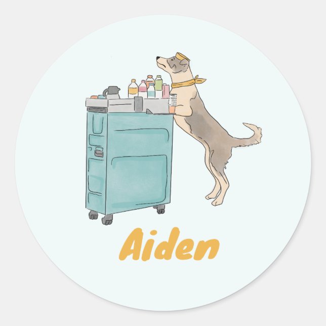 Hundekleber Runder Aufkleber (Vorderseite)